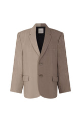 Zelda Blazer - Two Tone - Beige & Taupe