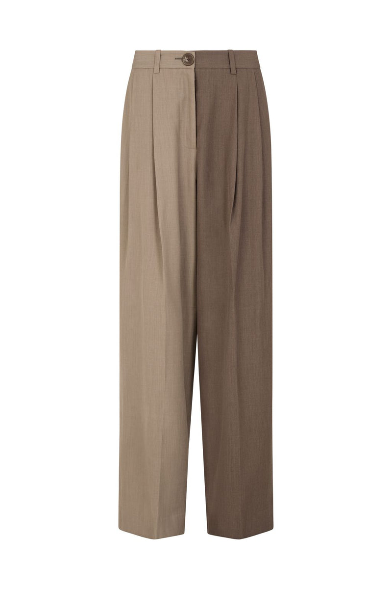 Zelda Trousers Two-Tone Beige & Taupe