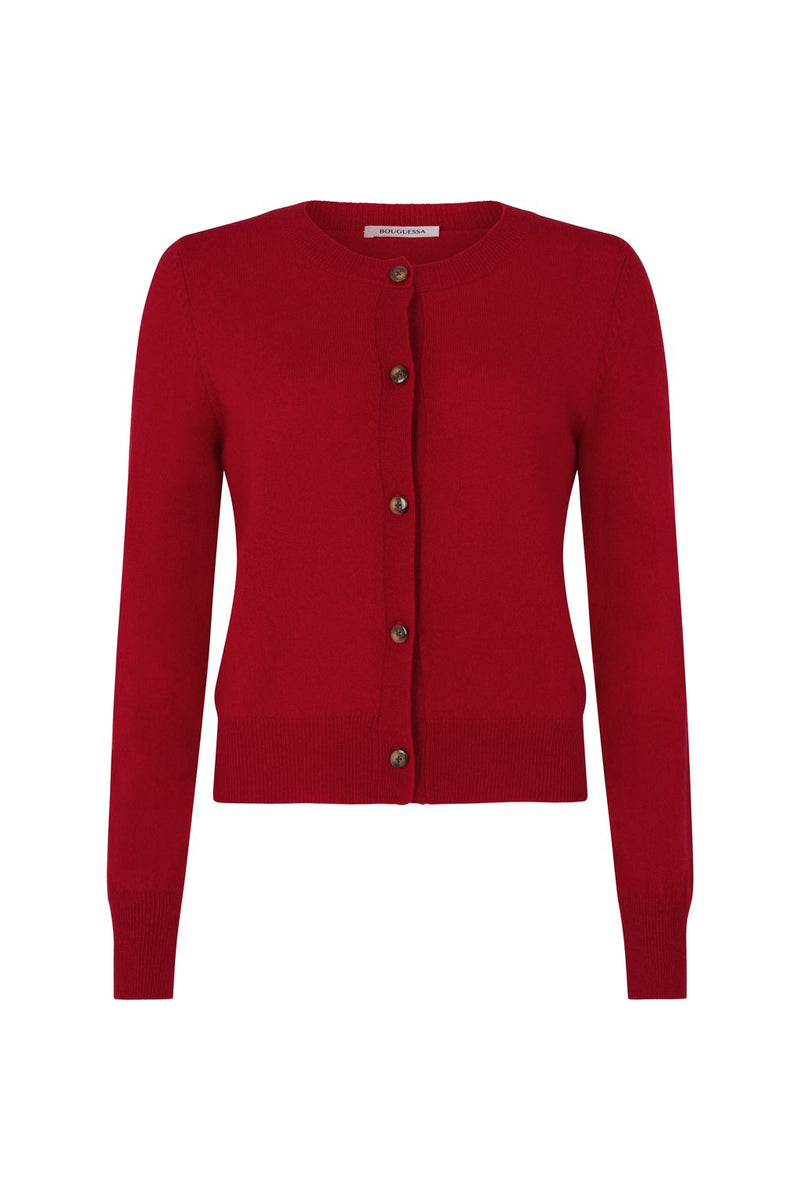 Kate Cashmere Cardigan - Red