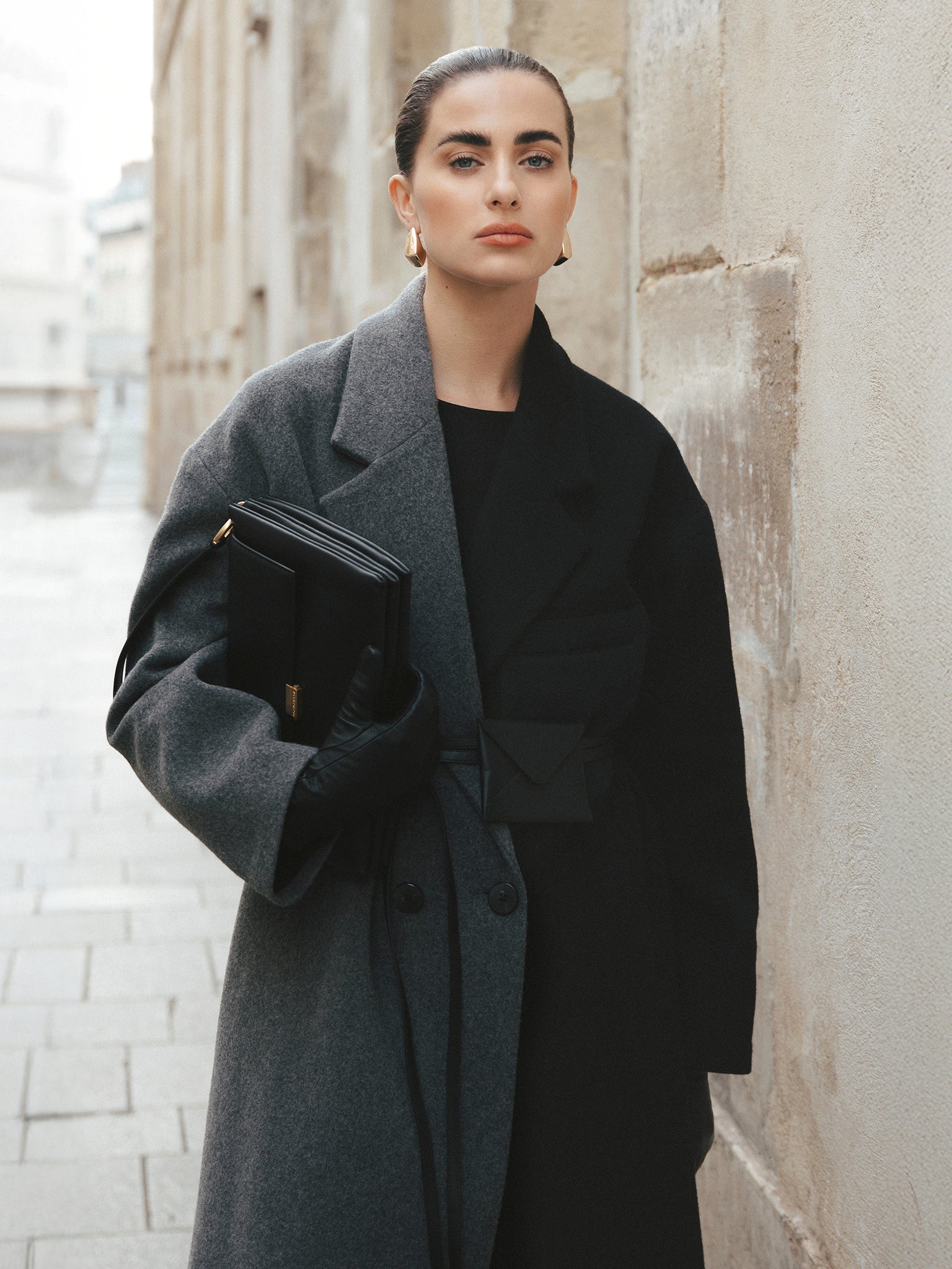 クラネ　CLANE　UP NECK OVER DOUBLE COAT Rain Covered Trench Coat – La Garçonne