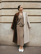 Osa Coat - Two-Tone Beige/Brown