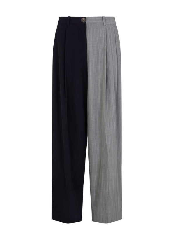 Zelda Trousers - Two-Tone Dark Blue & Grey