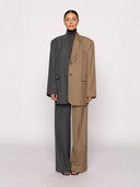 Zelda Two Tone Trousers - Grey & Brown