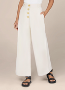 High Waisted Cropped Culottes - Cream