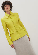 Camila Leather Fitted Blazer