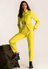 Camila Leather Fitted Blazer