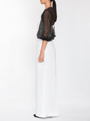 Two Tone Fitted Gown - White & Black